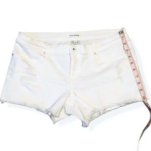 White Lila Ryan Frayed/Fringed Shorts Sz 29